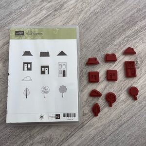 Stampin Up Retired Set Neighborhood houses stamps
